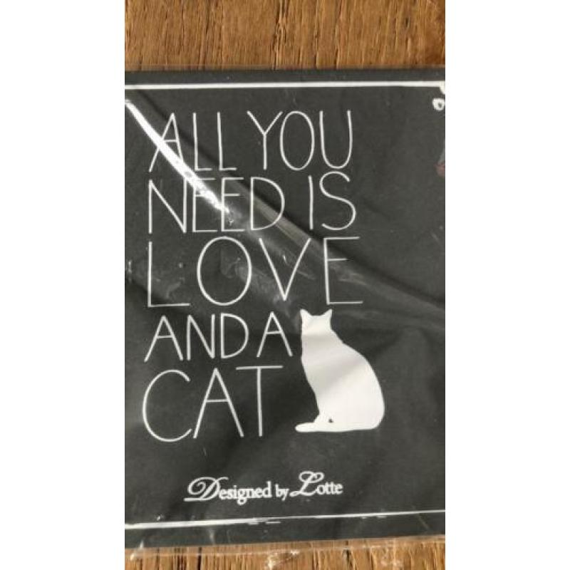 Wand tegel met tekst cat