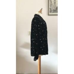 Loavies chique blouse zwart velours maat m