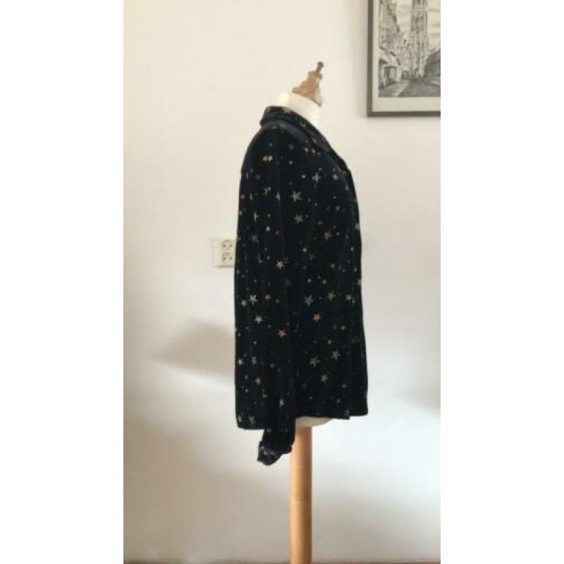 Loavies chique blouse zwart velours maat m