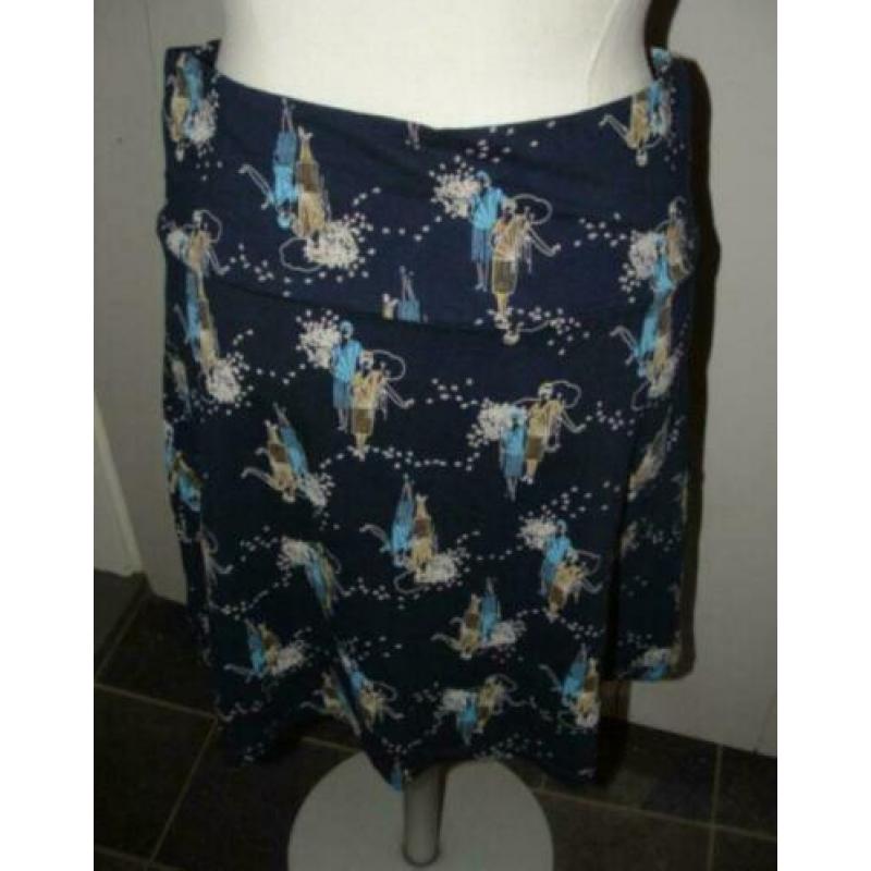 Donkerblauwe allover printed King Louie rok maat S