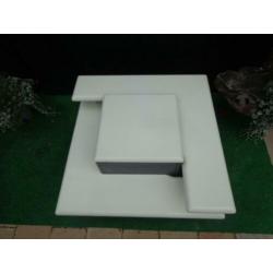 Vintage design kubus salontafel wit/grijs,80cm/80cm,35cm hg