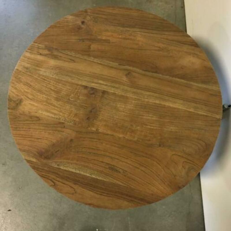 Stoere Salontafel - Teak / IJzer - 50 cm – TTM Wonen