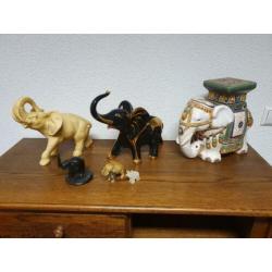 Uitverkoop!! 6 mooie olifantenbeelden voor €95,-!