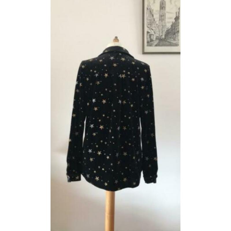 Loavies chique blouse zwart velours maat m