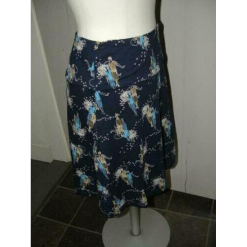 Donkerblauwe allover printed King Louie rok maat S