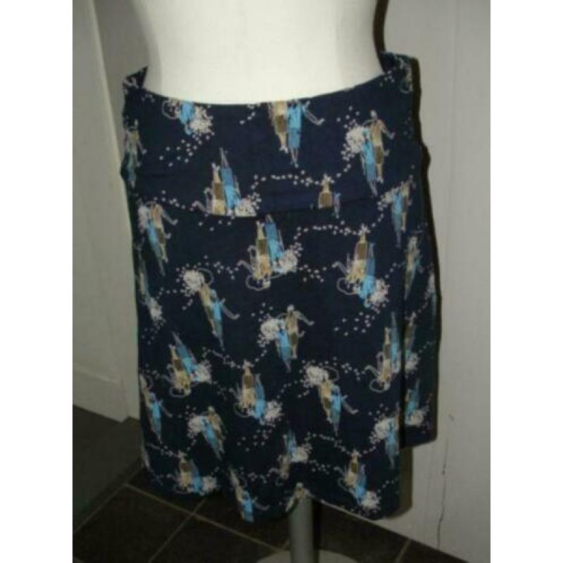 Donkerblauwe allover printed King Louie rok maat S