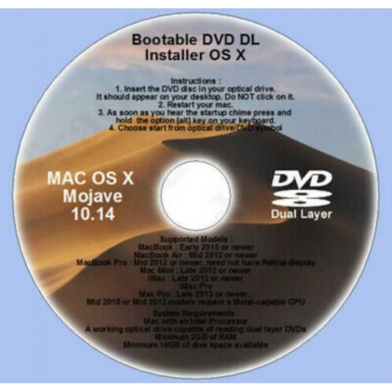 Installeer macOS Mojave 10.14.6 via DVD zonder USB OSX OS X