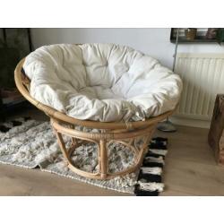 Rotan papasan stoel met kussen