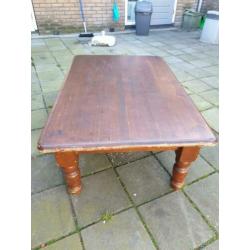 Oude houten tafel L 120 x B 80 x h 44