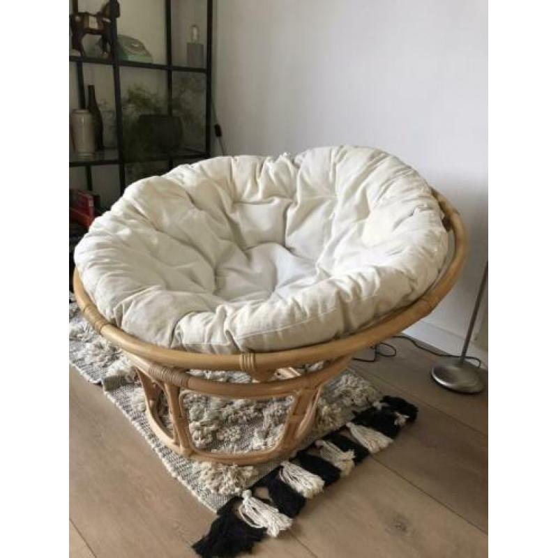 Rotan papasan stoel met kussen