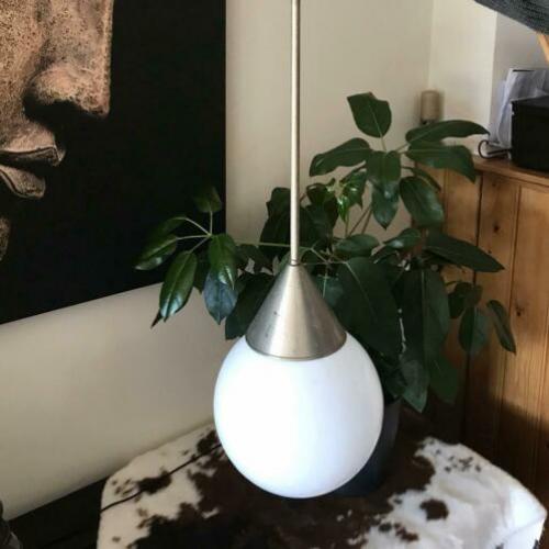 Prachtige vintage hanglamp zilver bol sober lamp antiek