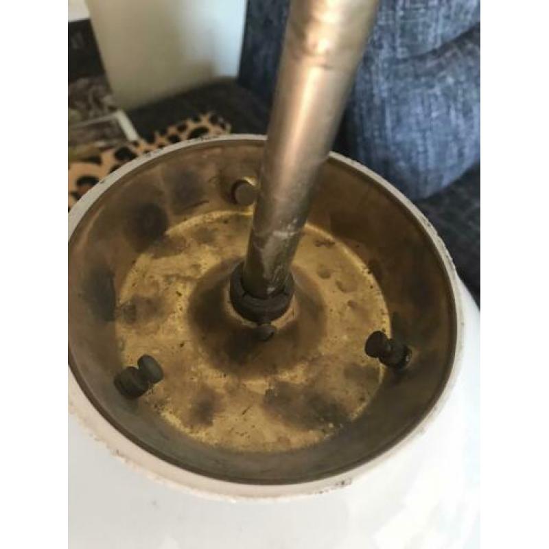 Prachtige vintage hanglamp zilver bol sober lamp antiek