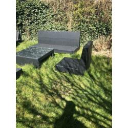 Lage loungeset antraciet