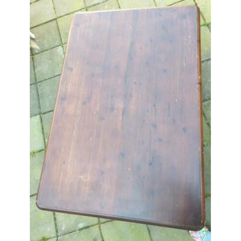 Oude houten tafel L 120 x B 80 x h 44