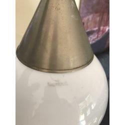 Prachtige vintage hanglamp zilver bol sober lamp antiek