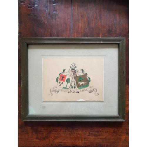 Familiewapen Acronius Crans A.G. Acronius ingelijst Bandoeng