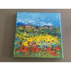 Mooi schilderij op canvas, Johanna Walters,kleurrijke kunst