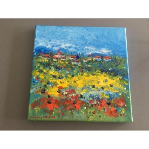 Mooi schilderij op canvas, Johanna Walters,kleurrijke kunst