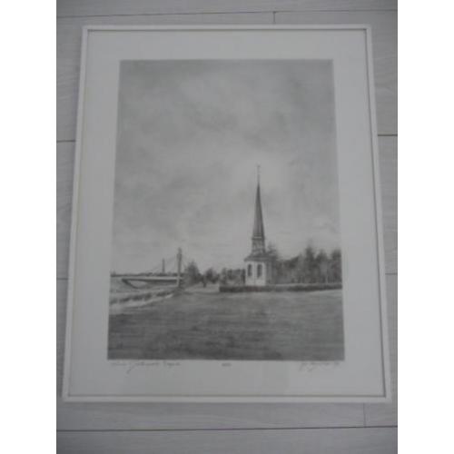 tekening -SINT GERTRUDIS KAPEL in BERGEN OP ZOOM-