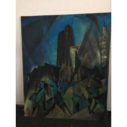 Abstract schilderij van de janrz