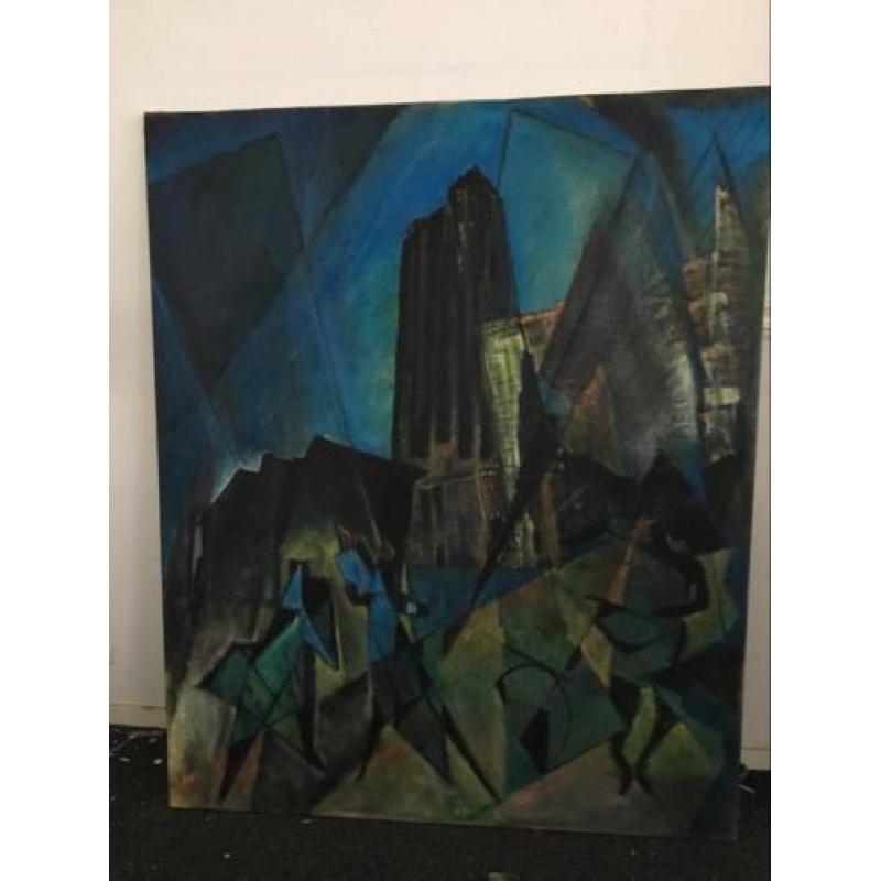 Abstract schilderij van de janrz