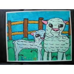 Schilderij schapen 18