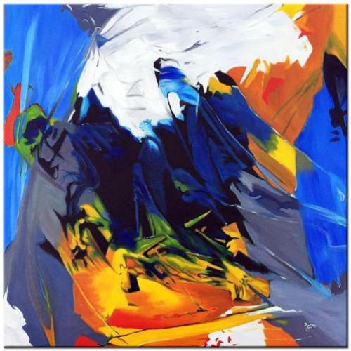 d803 Abstract modern olieverf schilderij 100x100cm
