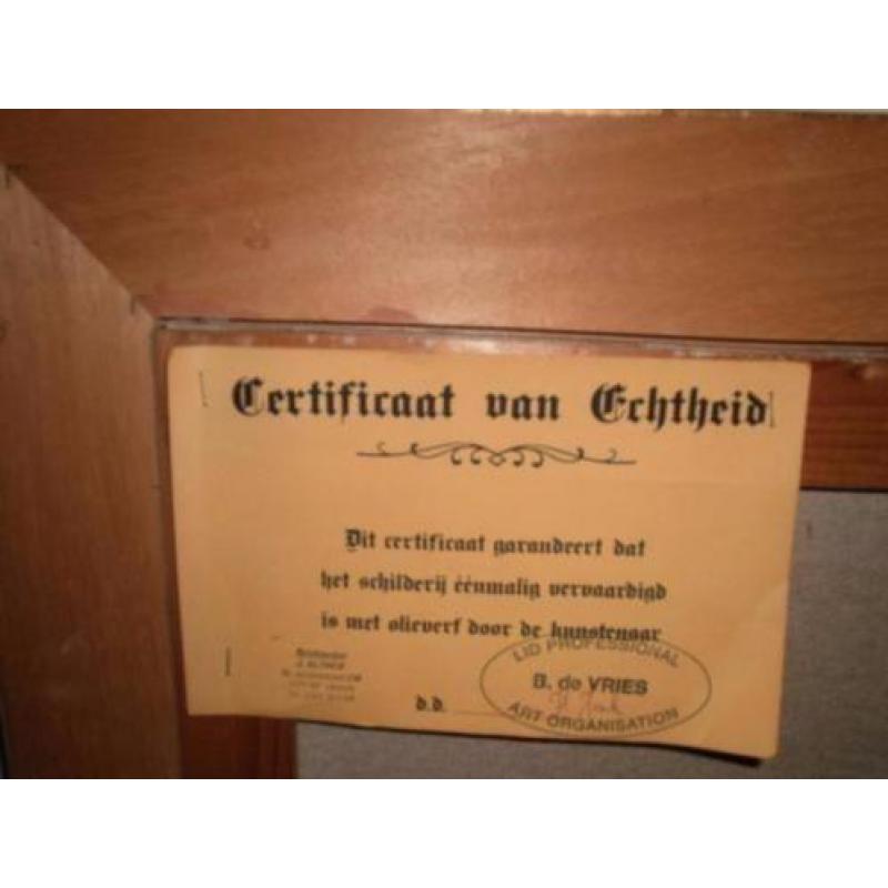 Olieverf schilderij op doek bloemen-stilleven schilder Jonk,