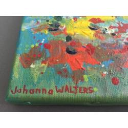 Mooi schilderij op canvas, Johanna Walters,kleurrijke kunst