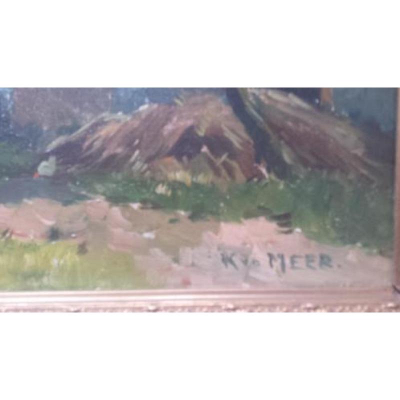 Kees K. v.d. Meer landschap schilderij boerderij