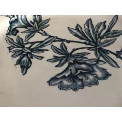 Frans bordje van St Amand decor Flore in blauw