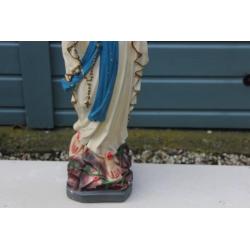Oud groot maria beeld van gips - Mentha Brocante