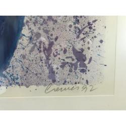 Grote, zeldzame litho Jan Cremer "Blue Tulip"110x145cm: €850