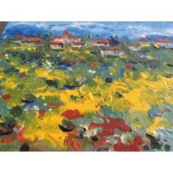 Mooi schilderij op canvas, Johanna Walters,kleurrijke kunst