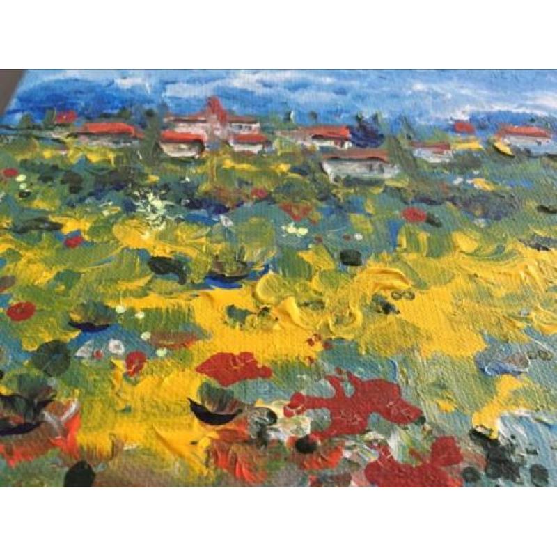 Mooi schilderij op canvas, Johanna Walters,kleurrijke kunst