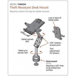 ICW Professionele tablet montage arm met anti-diefstal