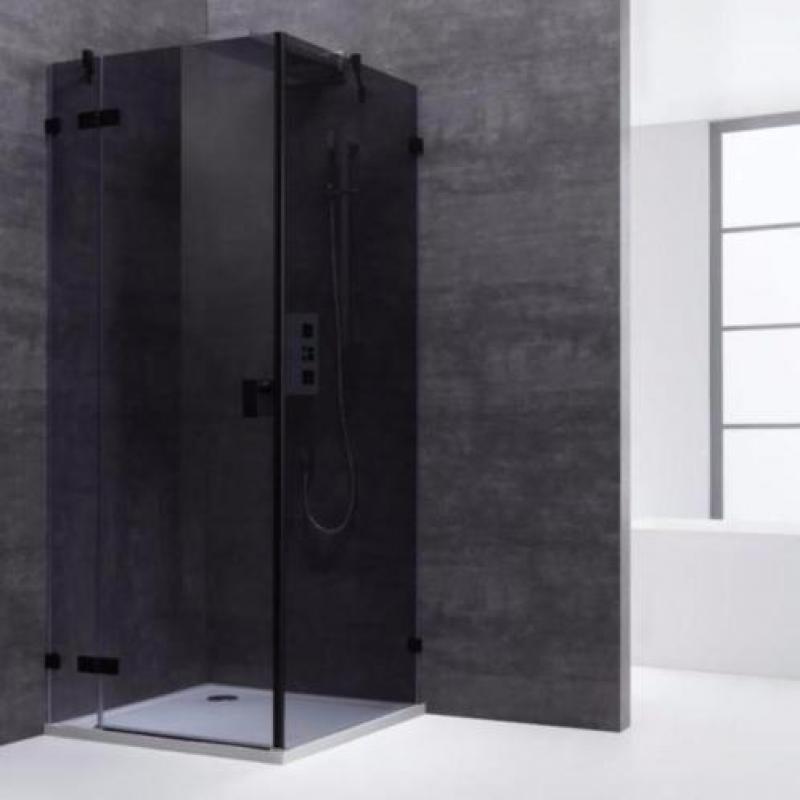 AWT Douchecabine LAS1000-B zwart 100x100 links