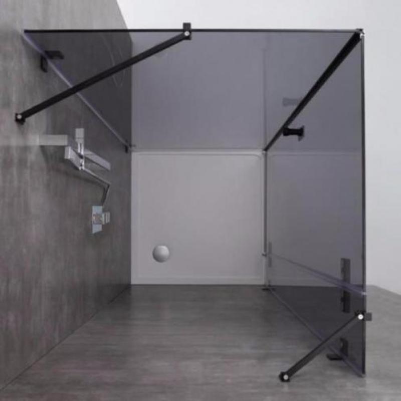 AWT Douchecabine LAS1000-B zwart 100x100 links
