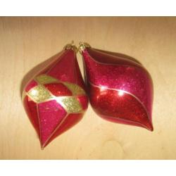 Oude kerstbal pegel ornament 2 stuks