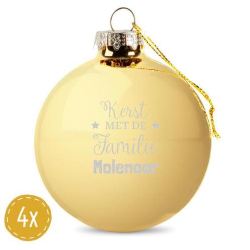 Kerstbal - Glas - Goud (4 stuks)