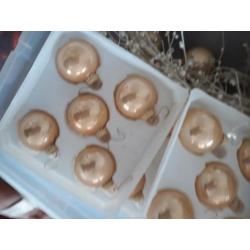 Champagne kleurige kerstballen met assecoires