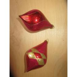 Oude kerstbal pegel ornament 2 stuks