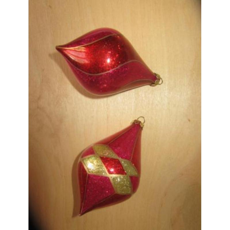 Oude kerstbal pegel ornament 2 stuks