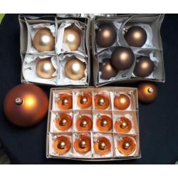 Goud/Oranje en Bruine Kerstballen