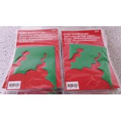Te koop 26 zakjes Crêpe kerstdecoratie.