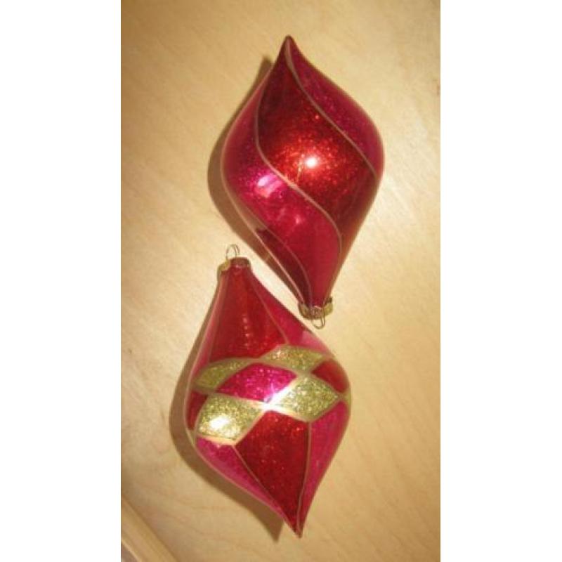 Oude kerstbal pegel ornament 2 stuks