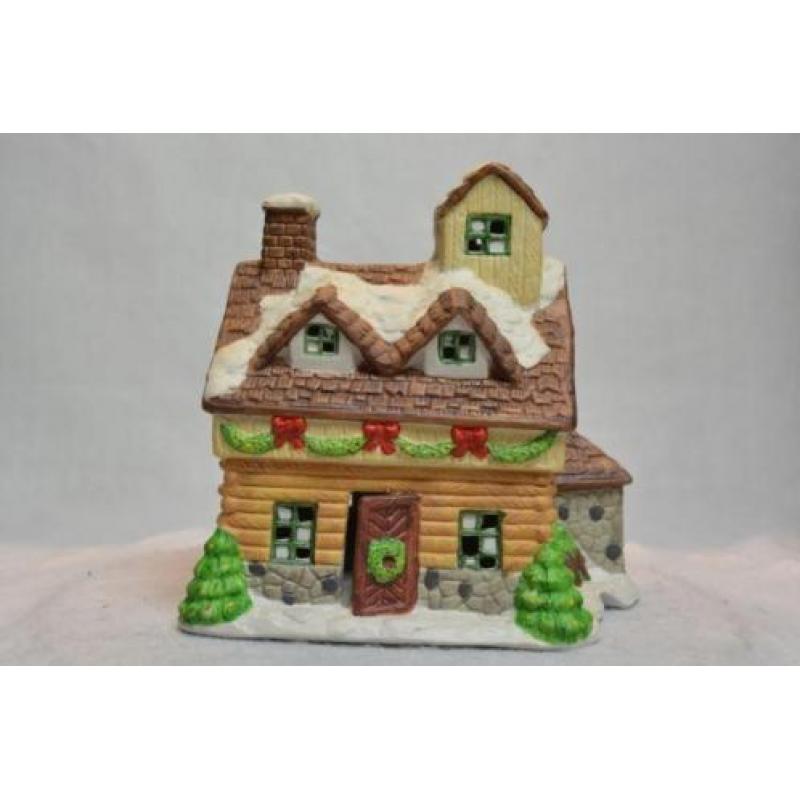 Kerstdorp 2 Huisjes met Poppetjes