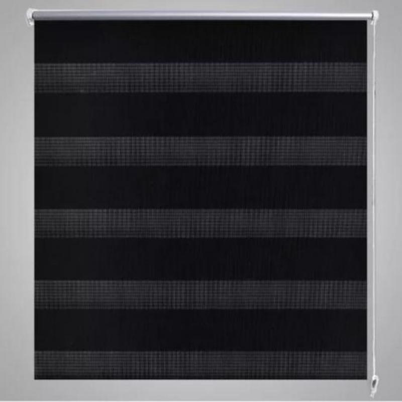 vidaXL Duo rolgordijn 120 x 230 cm zwart