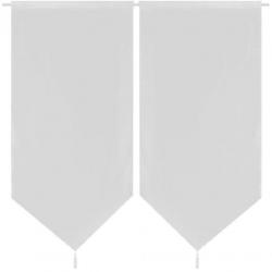 vidaXL 2 Keukenvitrages linnenachtig 60 x 160 cm wit