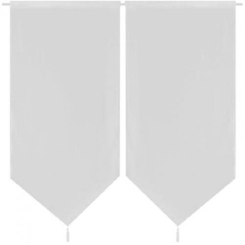 vidaXL 2 Keukenvitrages linnenachtig 60 x 160 cm wit